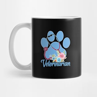 Veterinarian, Veterinarian Gift, Veterinary Gift, Paw Print, Animal Footprint, Vet Tech Veterinarian Appreciation Week Mug